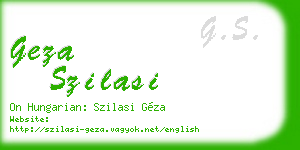geza szilasi business card